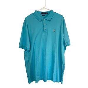 Polo Ralph Lauren Men's Blue Custom Slim Fit Short Sleeve Size XL